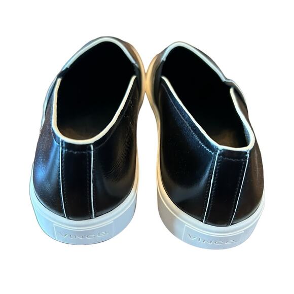 Vince Blair II Black Leather Slip On Sneakers Minimalist NEW EU 40.5 /US 10.5 - Picture 5 of 11